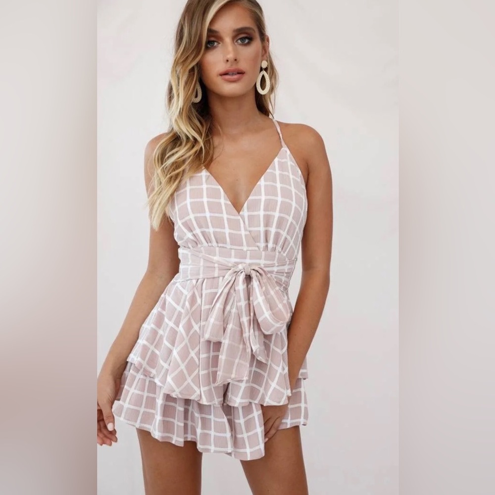 COPY - Blush Check Fit & Flare Romper - Picture 4 of 7